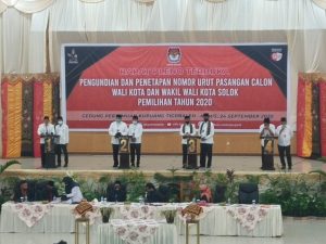 KPU Kota Solok Undi Nomor Urut Paslon Wali Kota dan Wakil Kota Solok