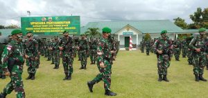 Upacara Penyambutan Satgas Yonif 133/Yudha Sakti Purna Tugas Operasi PAMTAS RI – Malaysia di wilayah Kalimantan Barat