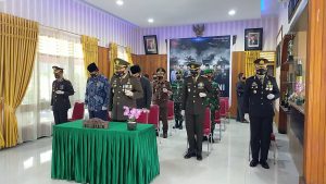 HUT Ke 75 TNI, Dandim 0306/50 Kota Ikut Upacara Lewat Virtual