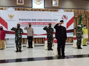 Gubernur Mahyeldi Bersama Forkopimda Sumbar Ikuti Peringatan Hari Lahir Pancasila Melalui Video Conference