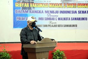 Kapolda Sumbar Irjend  Pol Teddy Minahasa Putra  Puji Vaksinasi Di Kota Sawahlunto mencapai 50% 