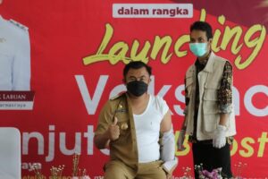 Bupati Vaksinasi Dosis Lanjutan, Sekaligus Membuka Launching Pelaksanaan Vaksinasi Booster