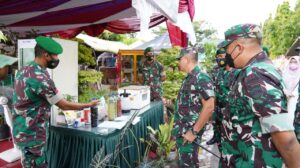 HUT ke 61 Batalyon Infateri 133/Yudha Sakti Gelar Bazar dan Lomba Kegiatan Asrama Hijau Produktif antar Kompi