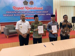 Kanwil Kemenag dan ATR/BPN Sumbar Teken PKS Percepatan Sertifikasi Tanah Wakaf