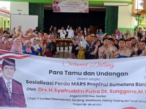 Anggota DPRD Sumbar Syafruddin Putra Dt Sungguno Sosialisasikan Perda Mars Sumatera Barat pada Masyarakat Sijunjung