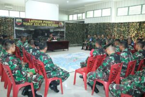 Tingkatkan Kemampuan Komando dan Staf Batalyon, Korem 032/WBR Gelar Latihan Posko I Yonif 131/BRS