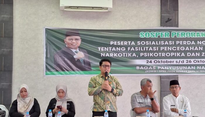 Anggota DPRD Sumbar Bagas Panyusunan Nasution Sosialisasikan Perda Pencegahan Narkoba di Kecamatan Talawi Sawahlunto