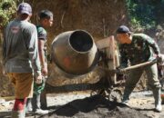Mentari Pagi dan Semangat Satgas TMMD di Desa Krangean