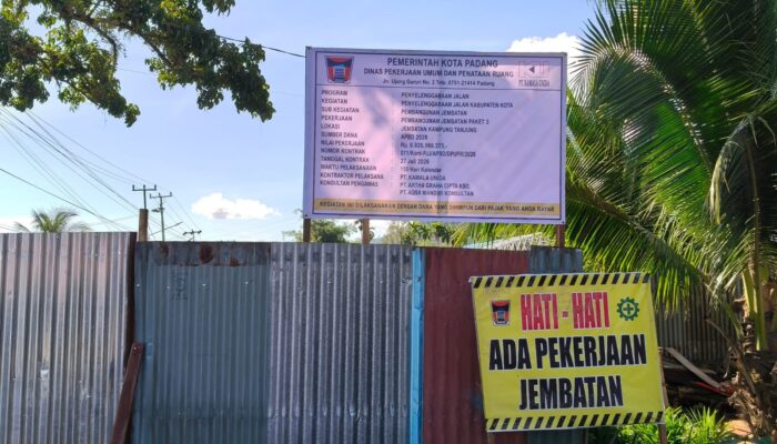 Jembatan Kampung Tanjung Mulai Dibangun, Pemko Padang Percepat Rehab Rekon Pascabencana